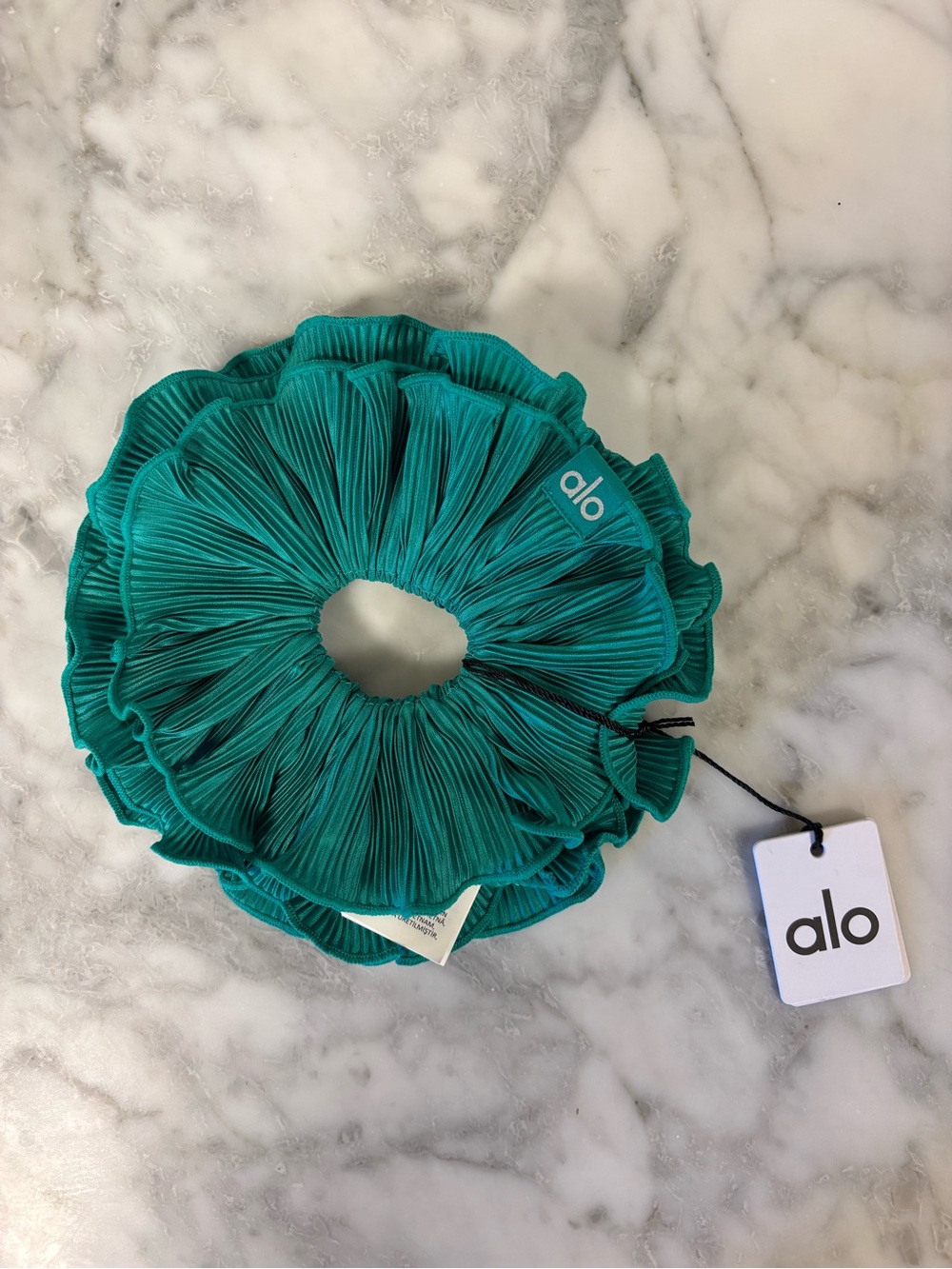 ALO Yoga Teal Pleated Scrunchie